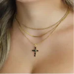 Intersecting cross necklace